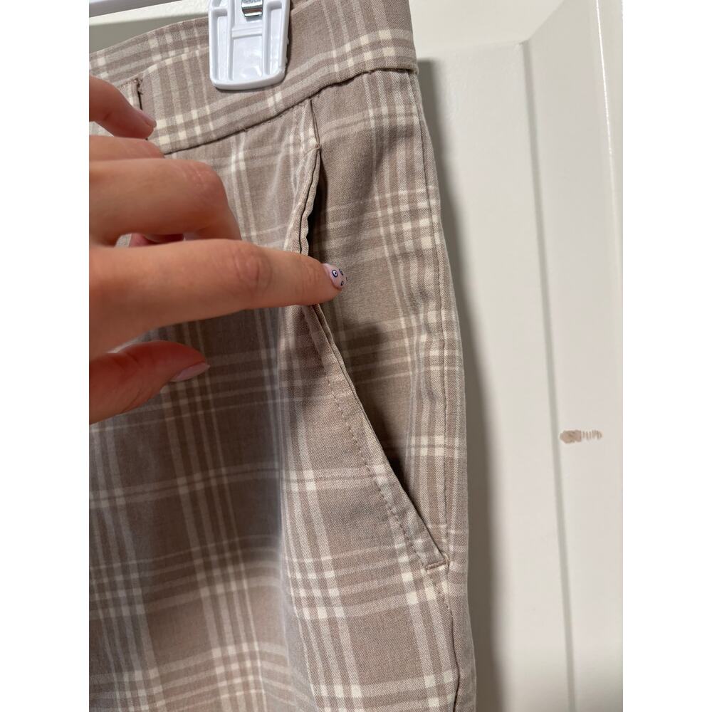 H&M Skinny Fit Plaid Pants US 30 Brown White - Picture 6 of 10